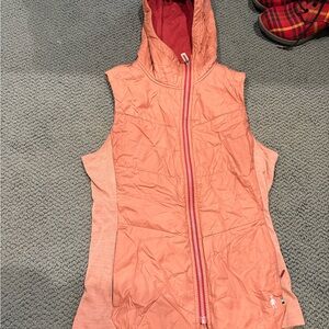 Smartwool Red and Orange Hooded Vest